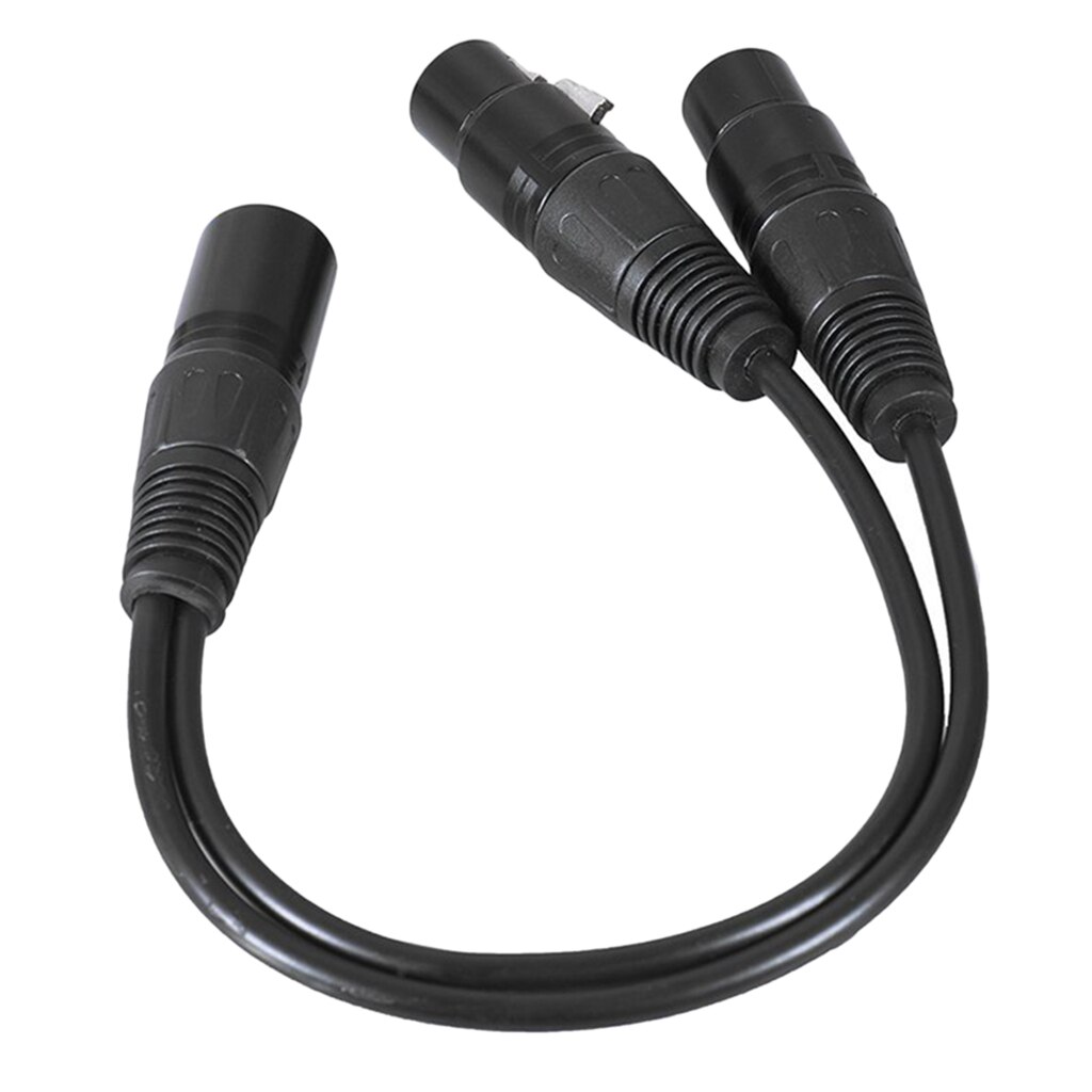 0.3m/1ft XLR Y Splitter 3-Pin Male to Dual Female Mic Microphone Cable Cord