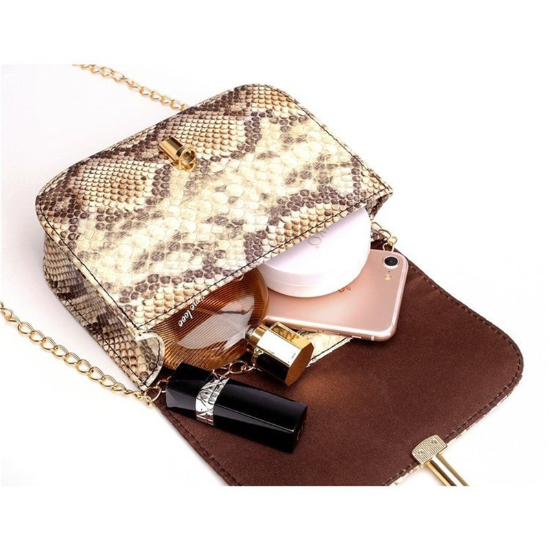 2020 nuove Donne di Modo borse Borse Flap Crossbody Borse Catena Selvaggio Ragazze Del Serpente di Stampa Sacchetto del Messaggero Della Spalla