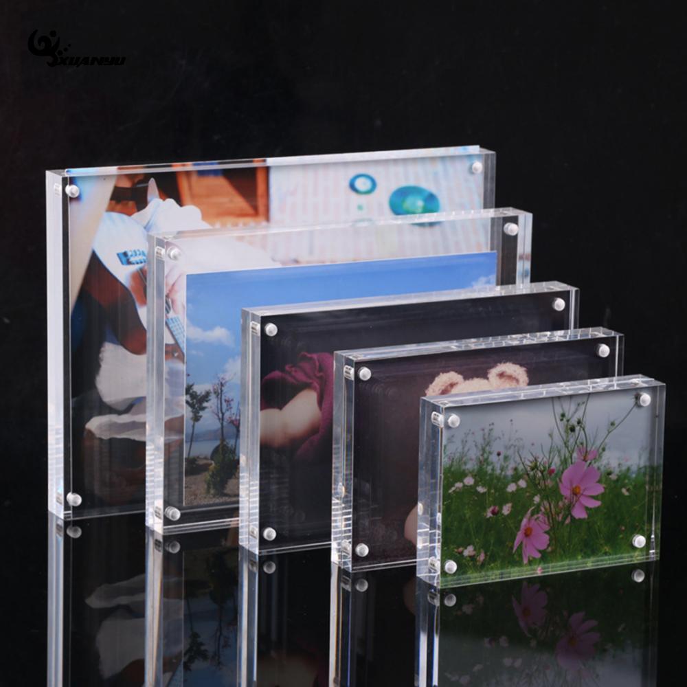 DIY Acrylic Transparent Photo Frame Rectangle Magnet Picture Frame Frames for Home Decor Birthday Supply
