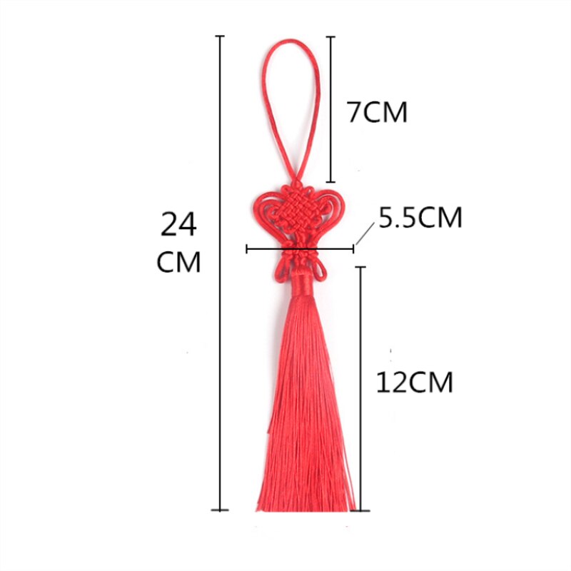 10PCS Love Heart Chinese Knot Tassels DIY Pendant Jewelry Home Textile Curtain Garment Sewing Macrame Decoration Craft Tassels
