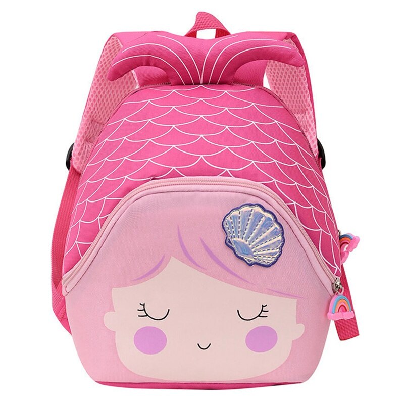 Børns lynlås har rum skoletaske børnehave tegneserie søde havfrue rygsæk piger taske: Rh