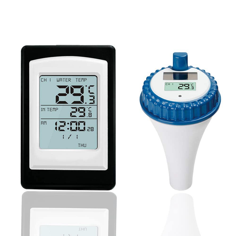 Zwembad Thermometer, Draadloze Drijvende Makkelijk Lezen, Beste Solar Remote Digitale Outdoor Drijvende Thermometers Voor Zwembad