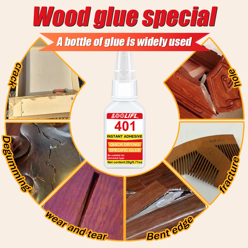 Wood Super Glue Liquid, Clear Instant Cyanoacrylate Adhesive for Wood Crafts Repair Woodworking, All Purpose CA Glue for Model