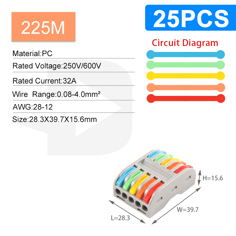 Mini Fast Wiring Connectors Universal Compact Splitter Electrical Cable Push-in Conductors Connector With Lever Terminal Block: Ivory