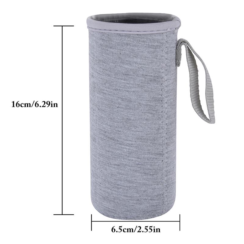 Urheilullinen vesipullon kansi neopreeni eriste hihalaukku laukku pussi kannettava tyhjiökuppisetti urheilu retkeilytarvike: Harmaa 420ml