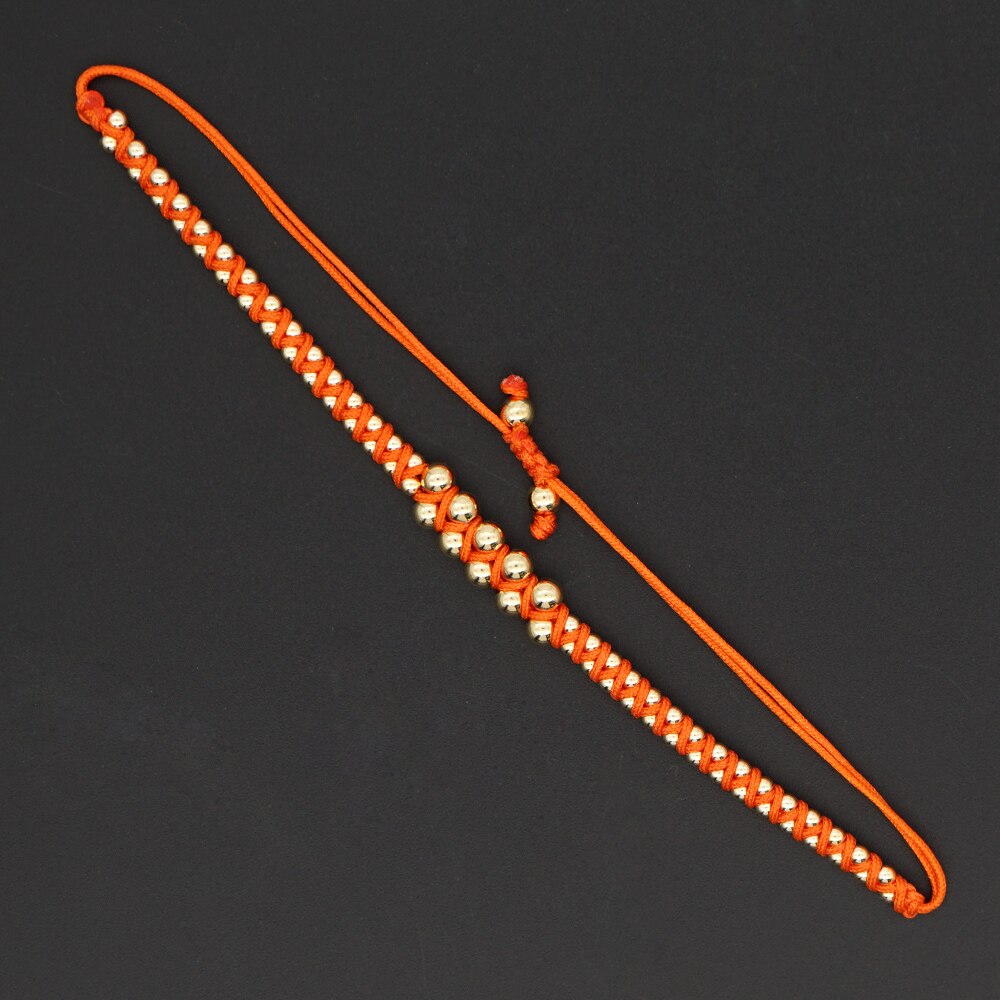 Go2 boho japanske gyldne perler armbånd reb flettet flettet vævet justerbar håndlavet ledning armbånd smykker til kvinder: Rzb 200002d