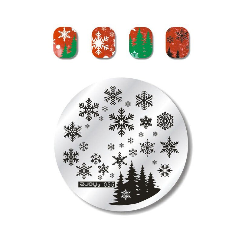 Nagel Stanzen Platten Weihnachten Schneeflocken Elch Glocke Santa Claus Winter Nail art Stempel Vorlage Bild Platte Schablone Maniküre Werkzeug: zjoys55