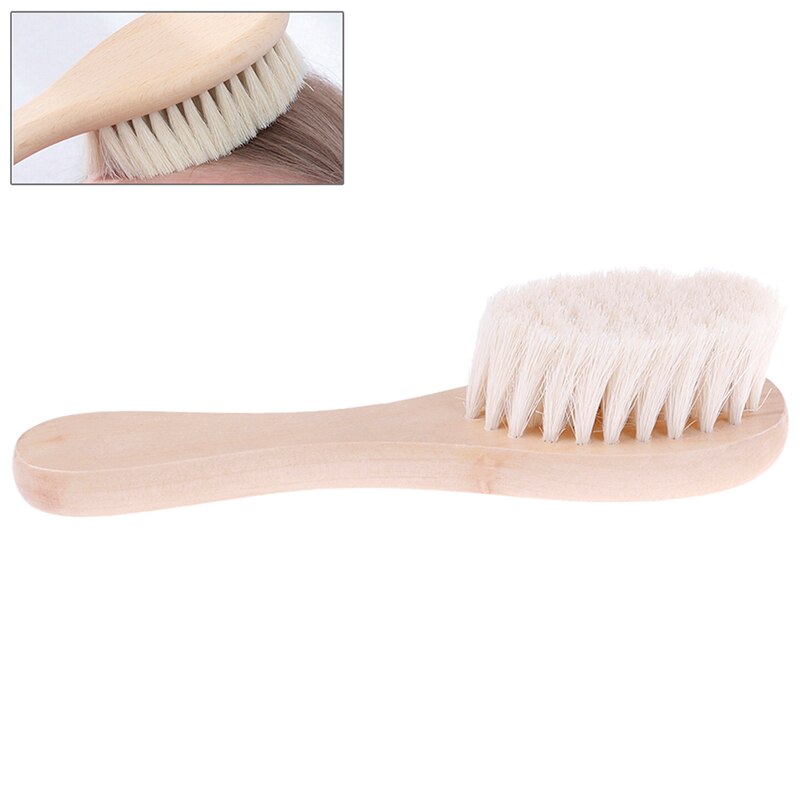 Ultra doux bébé brosse à cheveux manche en bois -né bébé brosse à cheveux infantile peigne cou visage Duster brosse