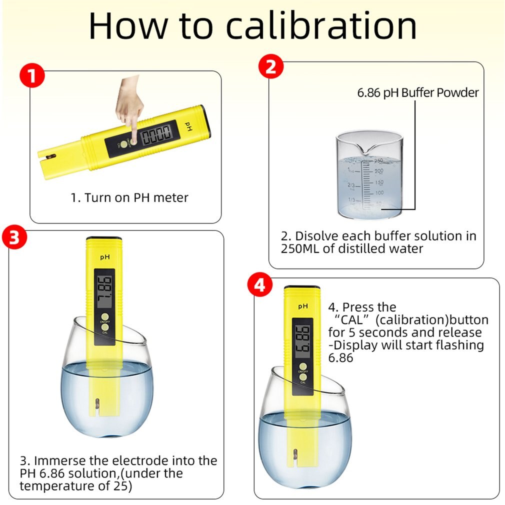 0.01 Digital PH Meter Tester Pocket Size PH Tester Large LCD Display / for Water , Food, Aquarium, Pool Hydroponics /