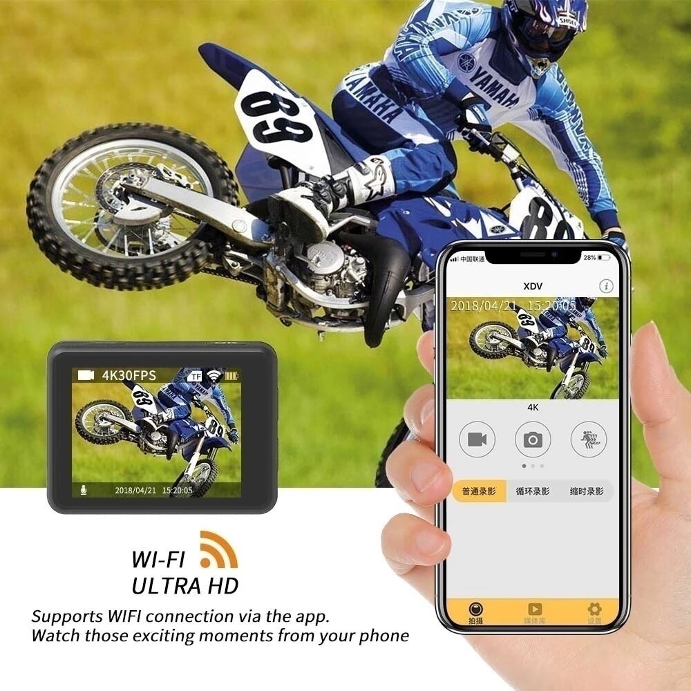 Touch Screen WiFi Action Camera 4K Ultra HD 30fps Waterproof DV With Remote Helmet Video Recording Cameras Outdoor Sports Cam