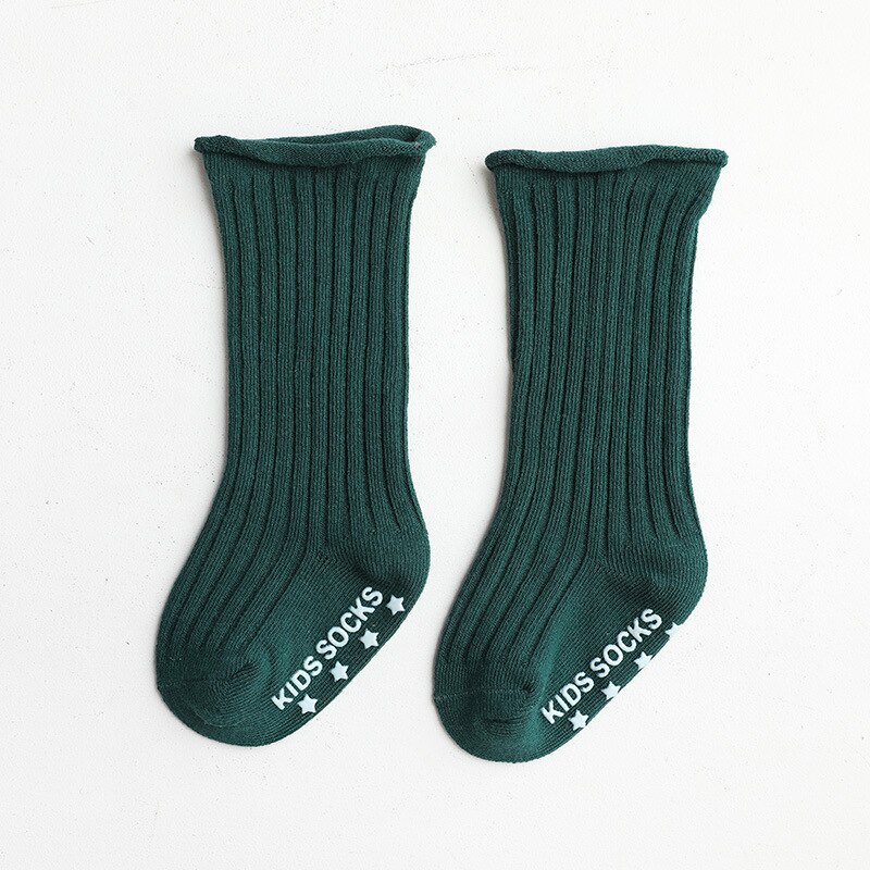 Baby Socken Neugeborenen Anti-Unterhose Boden Socken Knie Hohe Strümpfe Baumwolle Herbst Winter Mädchen Kleinkinder Rohr freundlicher Kleinkind socken: Tinte Grün