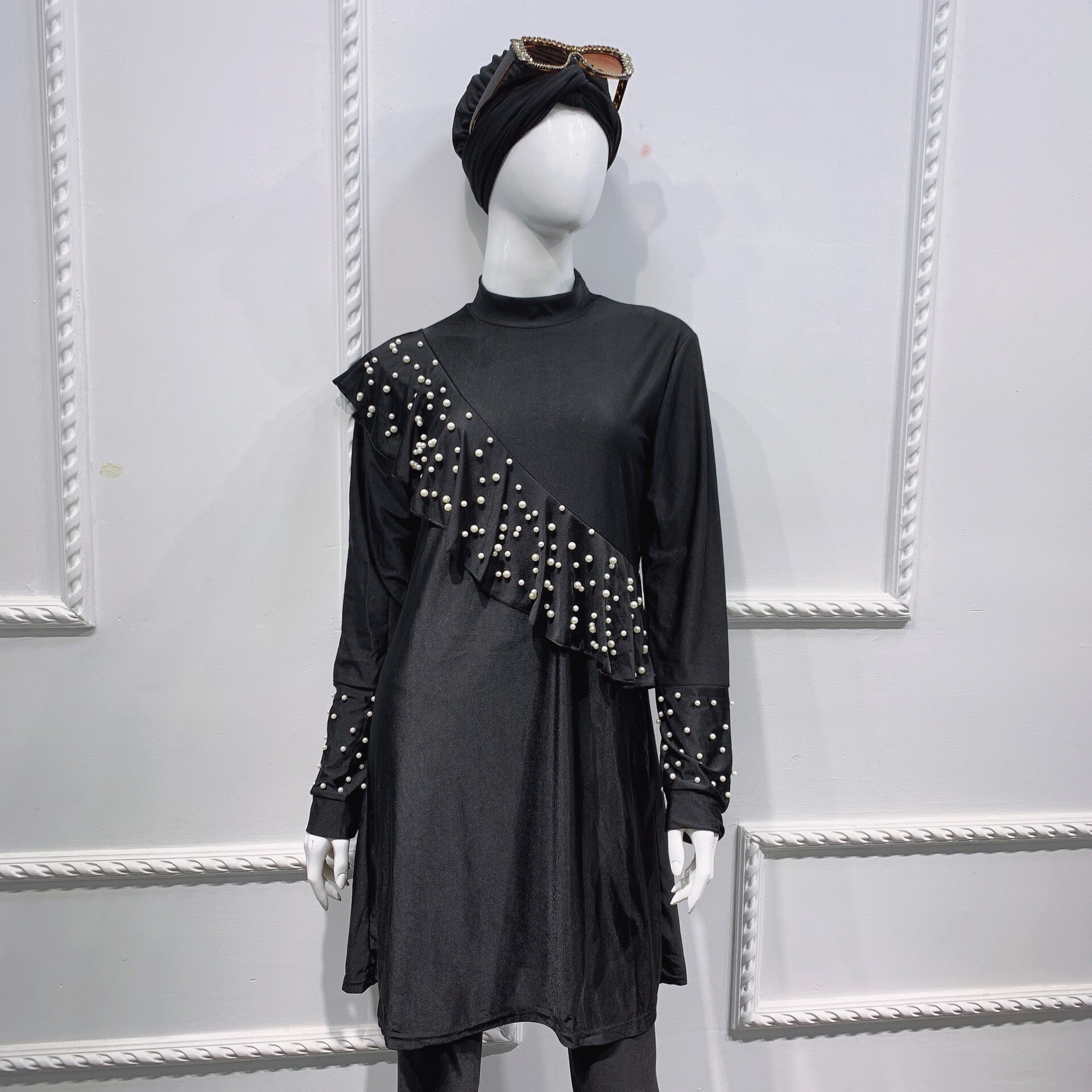 Burkini, langer muslimischer badeanzug für frauen, 3 -teilig, abaya, dubai, arabische damenbadeanzüge, türkei, maillots de bains, muslims ensemble  f2964