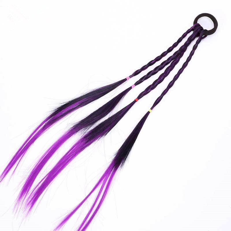 Cinta elástica para el pelo para chico y niña, accesorios para el cabello, cinta para el pelo de chico s, diadema para niña, tocado de cuerda trenzada, para niño: Purple