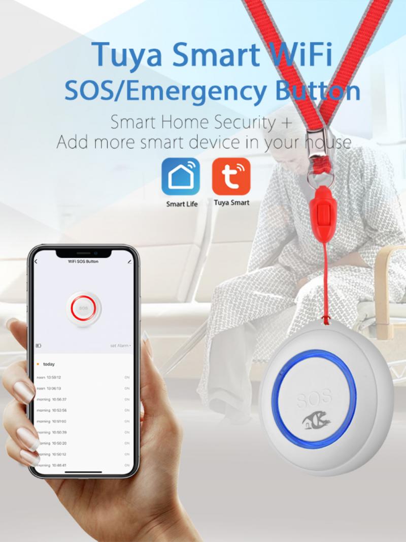 Tuya Smart SOS Button Wifi Emergency Button One-key Alarm Call For Help Button Waterproof Alarm System For The Elderly