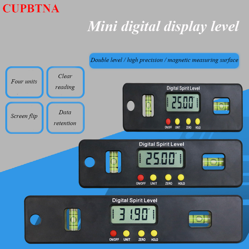 Digital Protractor Goniometer Inclinometer Electronic Level 360 Degrees with Magnet Horizontal Angle Slope Test Ruler 100-200mm