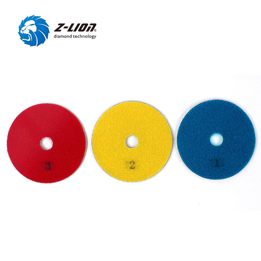 Z-Lion 3 Step Polishing Pad 4 Inch 100mm Abrasive Disc Wheel Diamond Tool For Stone Marble Granite Tile Flexible Grinding