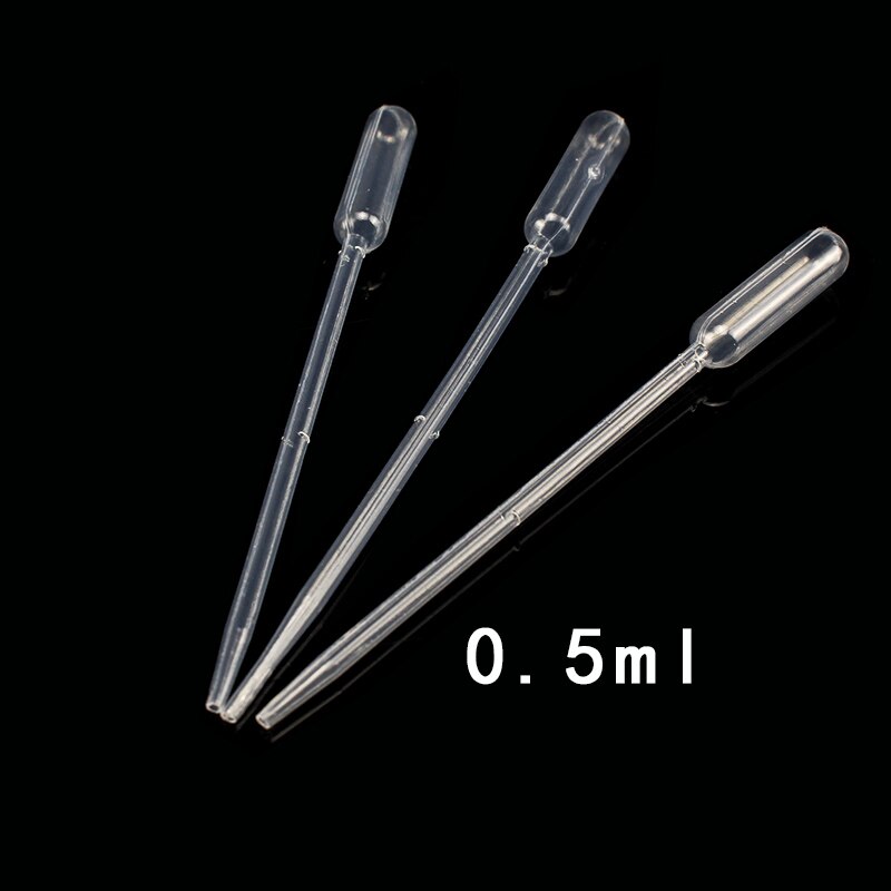 100 st  , 0.5ml plastpipett graderad transparent droppare för laboratorieexperiment ,115mm längd
