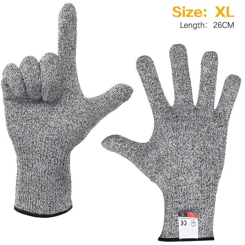 Guantes resistentes a cortes de grado 5, protección de seguridad para corte de vidrio HPPE resistente a los arañazos para jardineros, guantes de corte para construcción: Azul