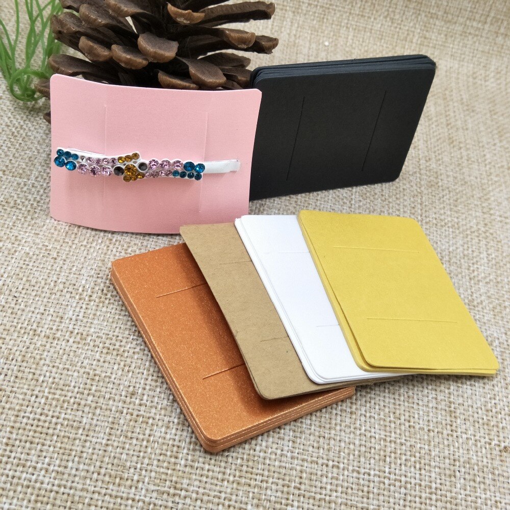 5*7cm multi color DIY blank hair claw/barrette products packing card paper hair clip display card 100pcs per lot