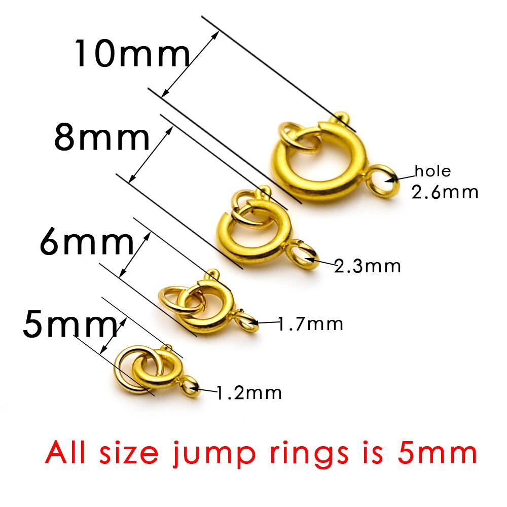 10pcs Stainless Steel Round Claw Spring Clasps With Jump Rings For Necklace Bracelet Connectors Diy Jewelry Making Accessories