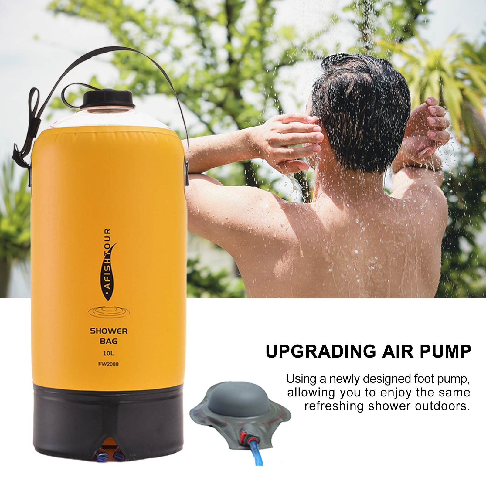 Sac de douche solaire 10l, sacs à eau 20l, Camping en plein air randonnée, sac de douche solaire Portable léger, pochette de bain de Camping