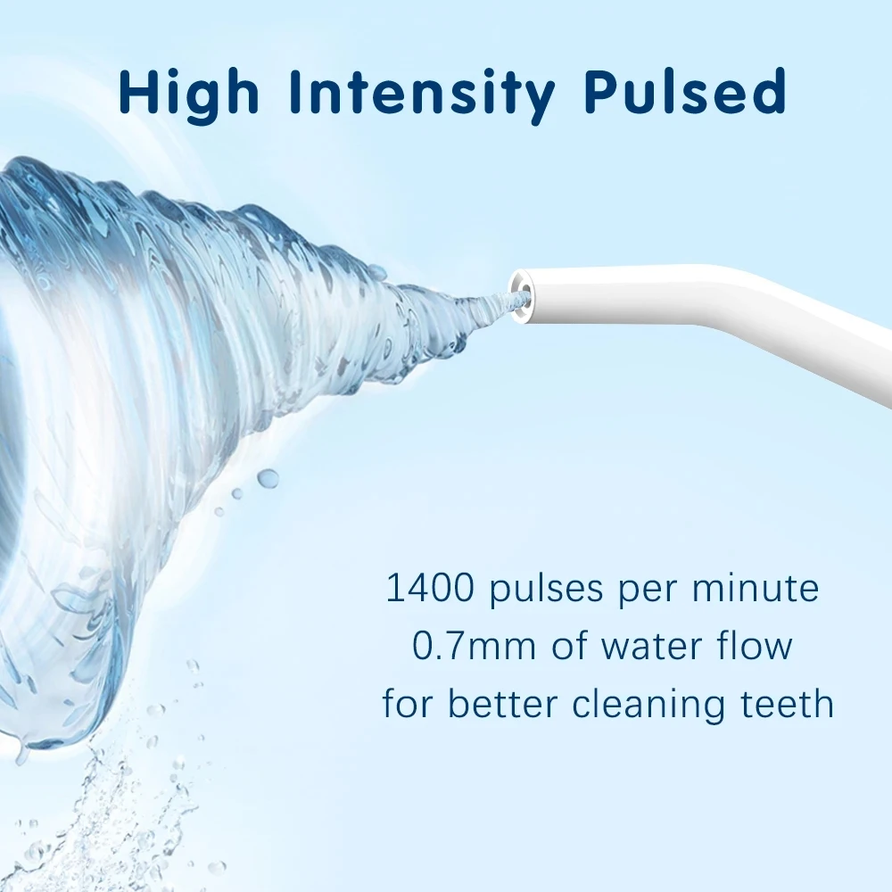 Xiaomi-irrigador Dental de agua, hilo Dental, selección de dientes, lavadora bucal, 5 boquillas, 3 modos, recargable por USB, tanque de 300ml