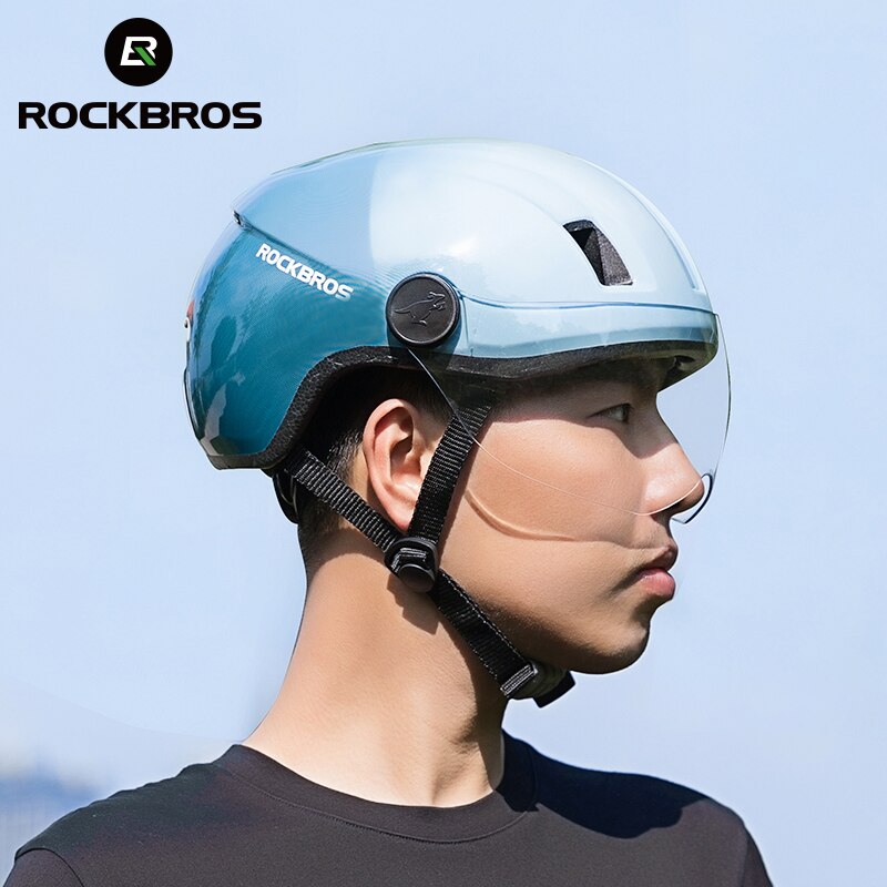 Rockbros Elektrische Fiets Helm Mannen Vrouwen Mtb Racefiets Helm Met Bril Motercycle Veiligheid Helm Bescherming Fietshelm