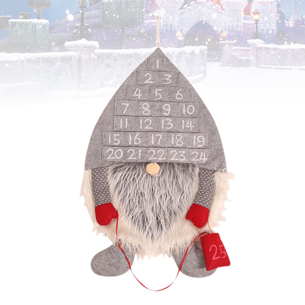 Christmas Swedish Gnome Advent Calendar Hanging Christmas Red Hat Swedish Santa Countdown Calendar for Christmas Decorati
