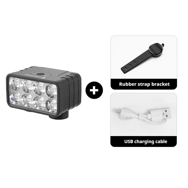 8 LED Bicycle Front Light Rechargeable Bike Light with Horn MTB Bicycle Head Lights Cycling Bike Safety Lamp for Night Riding: Burgundy