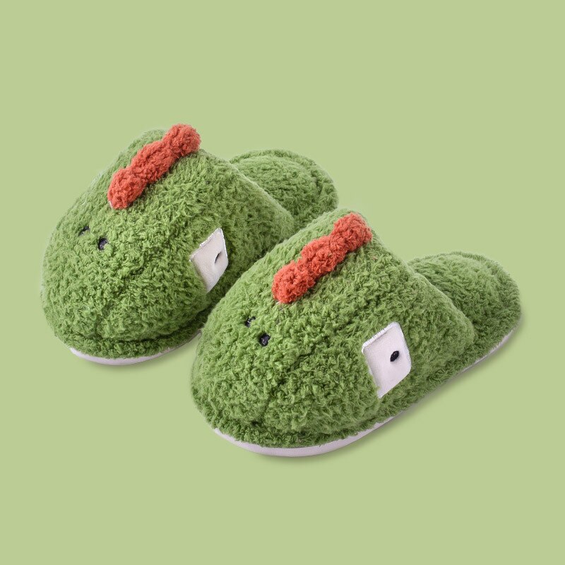 Indoor Kinderen Slippers In De Winter Kinderen Katoenen Schoenen Flats 3-6 Jaar Oude Warme Thuis Schoenen Non-slip Baby Jongens En Meisjes Slippers: green / 140-insole 16cm