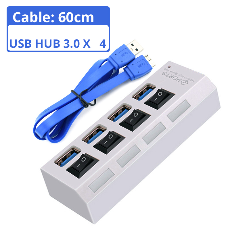 NEO STAR Multi 2.0/3.0 Hub USB Splitter Peripherals Accessories For Computer High Speed USB HUB Splitter For Laptop Notebook: 3.0-4 white