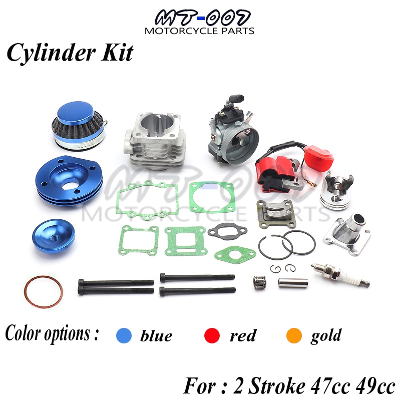 Cilinder Kit 19 Mm Carburateur Luchtfilter Voor 2 Takt Tweetakt 47cc 49cc Pocket Bike Mini Atv Quad Groep
