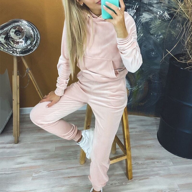 LOOZYKIT automne velours survêtement femmes velours ensemble survêtement ensembles hiver velours costume deux pièces ensemble femmes 2 pièces tenues