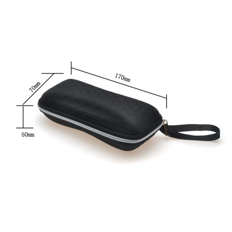 1Pc Protable Occhiali Da Sole di Protezione di Viaggio Pacchetto Del Sacchetto Del Sacchetto Della Cassa di Vetro Nero Della Chiusura Lampo Box Hard Chiusura a Cerniera Nero Accessori di Eyewear