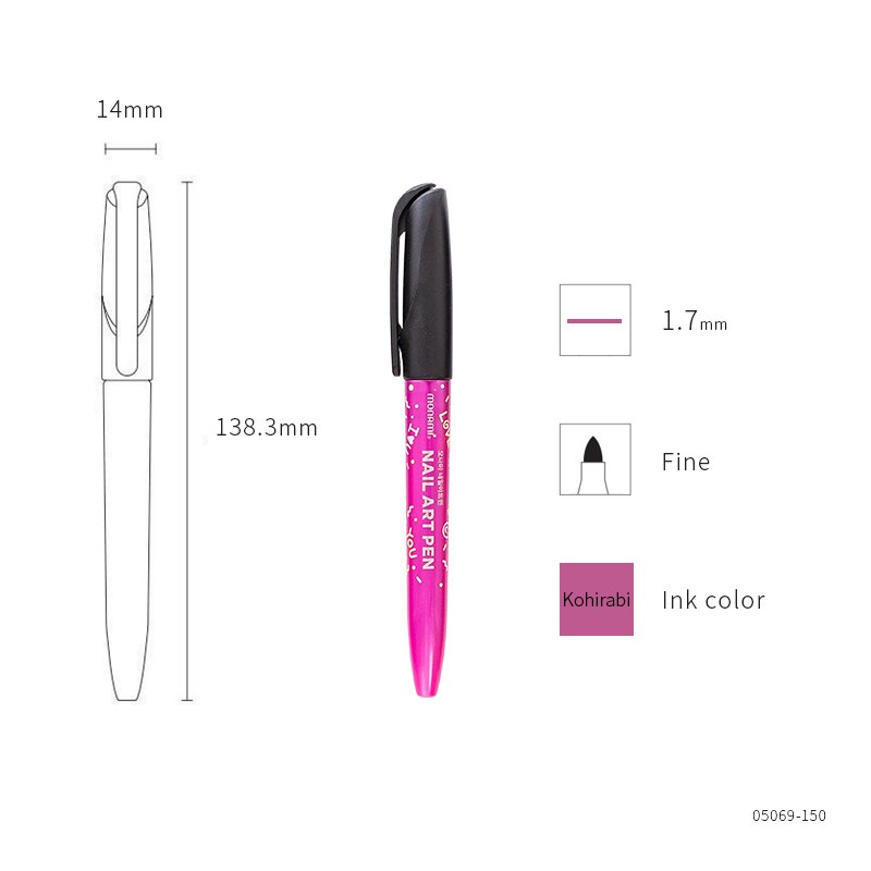 8 farger neglelakk tusjpen monami 1.7mm finne ikke-fast hjem diy markeringsmaling dekorasjon koreansk papirvarer jente  a6472: 6 kohirabi