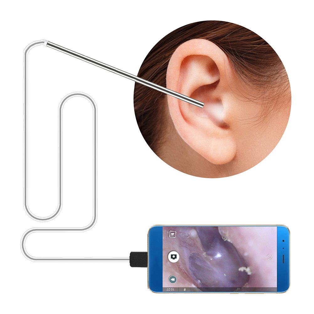 0.22inch USB Camera Handheld Diagnostic Tool Earpick Ear Cleaner Mini HD Digital Otoscope Visual 6 LED Lights For Android