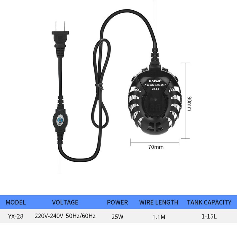 Kleine Mini Aquarium Verwarming Staaf Vis En Schildpad Heater Verwarming Rod Automatische Constante Temperatuur Aquarium Accessoires: Size 1