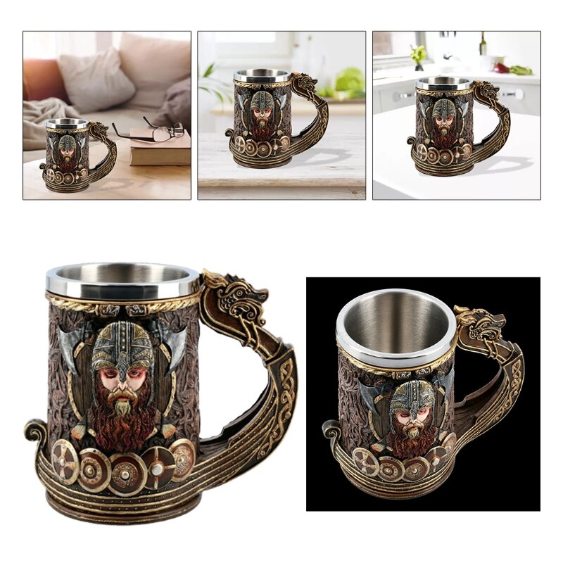 Creatieve Viking Piraat Bier Mok Unieke Koffiekopje Rvs Retro W0YC