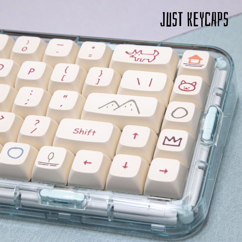 Teclas XDA PBT Dye Sub para teclado mecánico, accesorio con grafiti de dibujos animados, minimalista, para Cherry GMMK Pro, XDA, 61, 68, 89, 132 teclas
