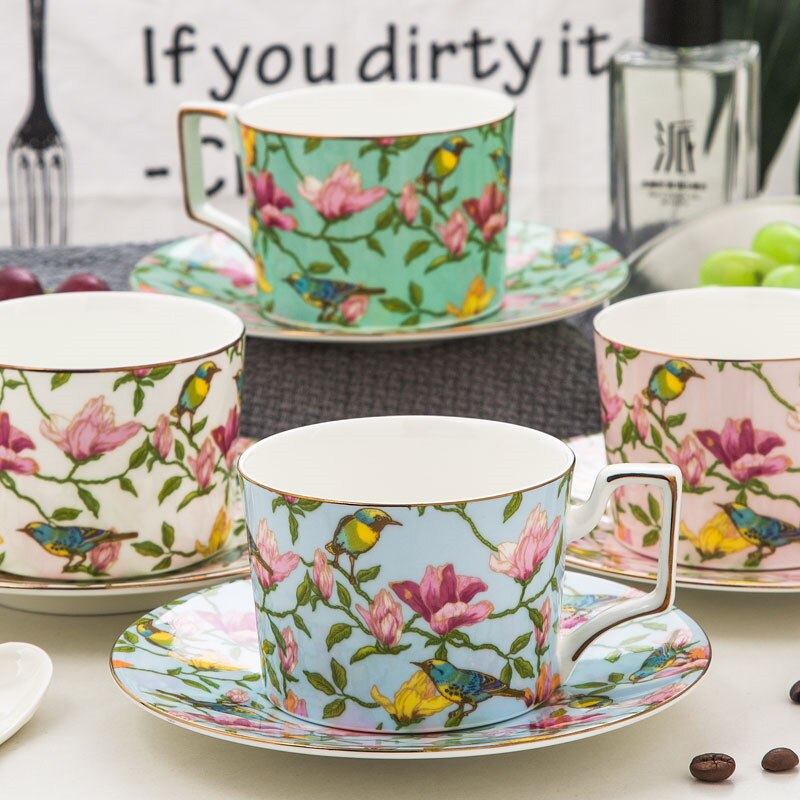 Tasse à café en céramique avec soucoupe, ensemble européen de thé rouge de grande capacité, de , pour eau et lait