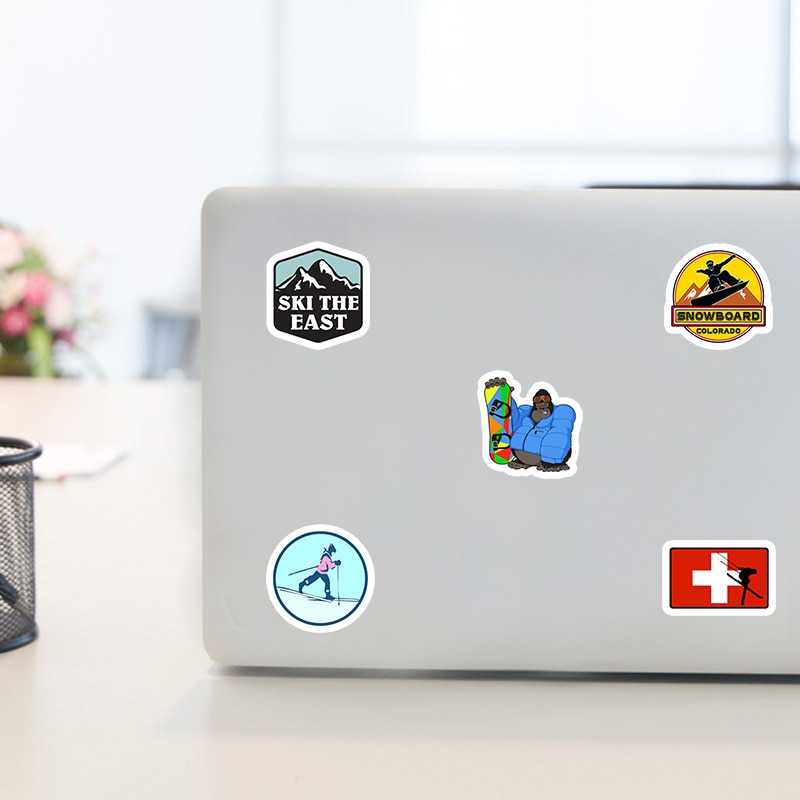 50PCS vsco Winter Ski Stickers Adventure Camping Forest Decal For Laptop Fridge Phone Skateboard Suitcase Sticker Pack