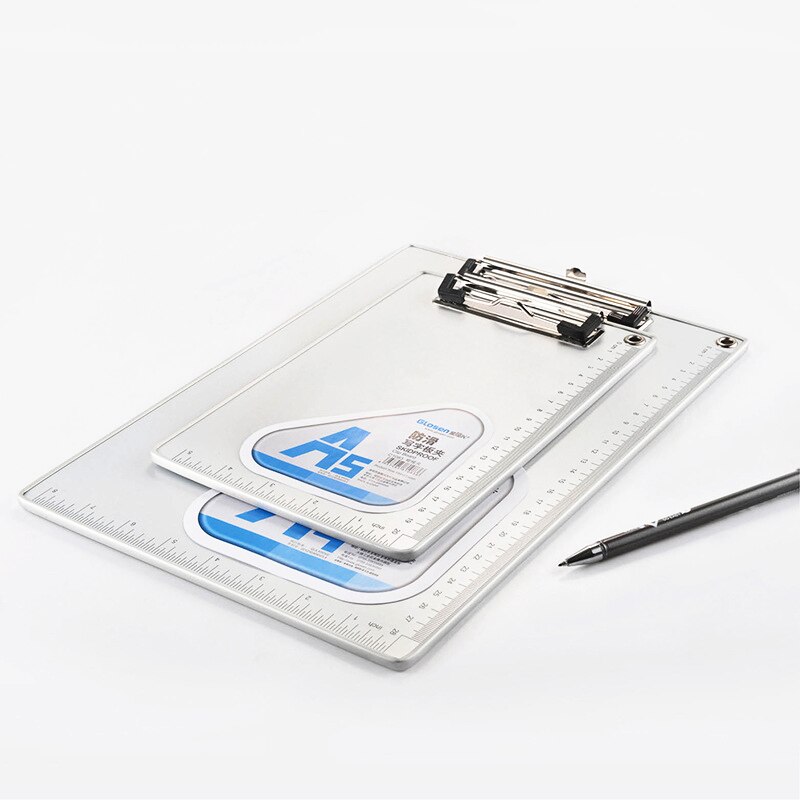Portable A4/A5 Clipboard Writing Pad File Folder with Ruler Document Holders Metal File Hardboard Clip School Office Stationery