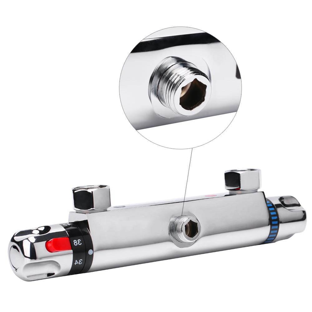 Modern Chrome Thermostatic Shower Mixer Bar Replacement Valve Outlet Home Bathroom Accessory