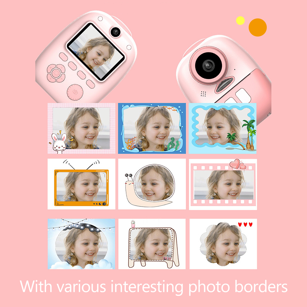 Digital Kids Camera Instant Print Cameras Built-in Lithium Battery Dual Camera Lens 26MP 1080P HD Resolution for Children Camera