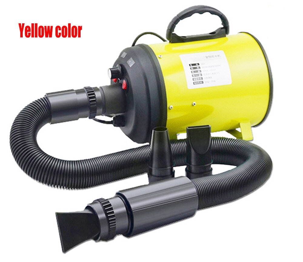 Adjustable Low Noise Pet Hair Dryer Dog Cat Grooming Heater Blower Dryers: yellow color