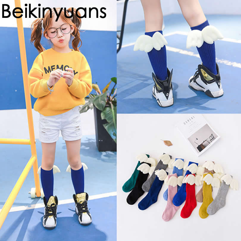 2020new pile of socks wings spring and autumn baby socks children in the tube warm wings antler socks