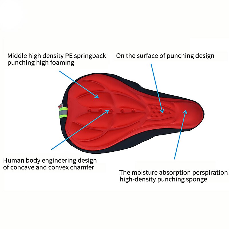 3D Comfortabele Gel Fiets Pad Seat Zadel Cover Zachte Siliconen Kussen Fietsen Accessoires Selim Da Bicicleta Mtb
