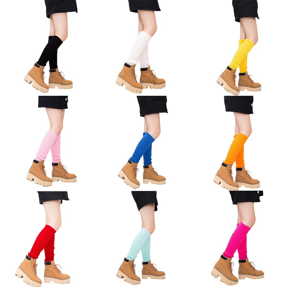 Women Winter Warm Leg Warmers Knitted Scoks Crochet Long Boots Socks