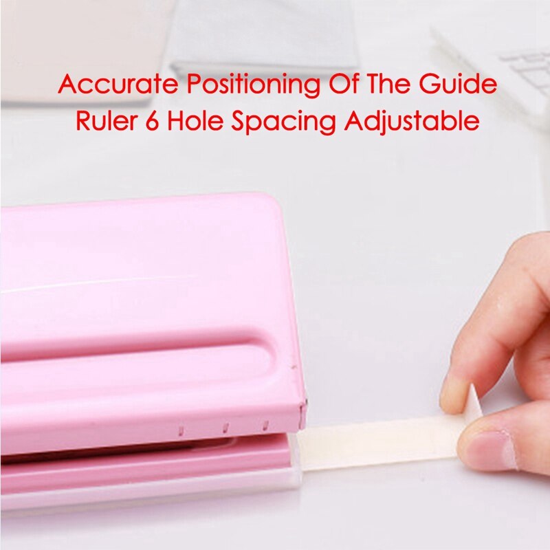 6 Hole Punch Loose-Leaf Standard Puncher Paper Adjustable Stapler Home Office Binding Supplies Student Stationery Equipment
