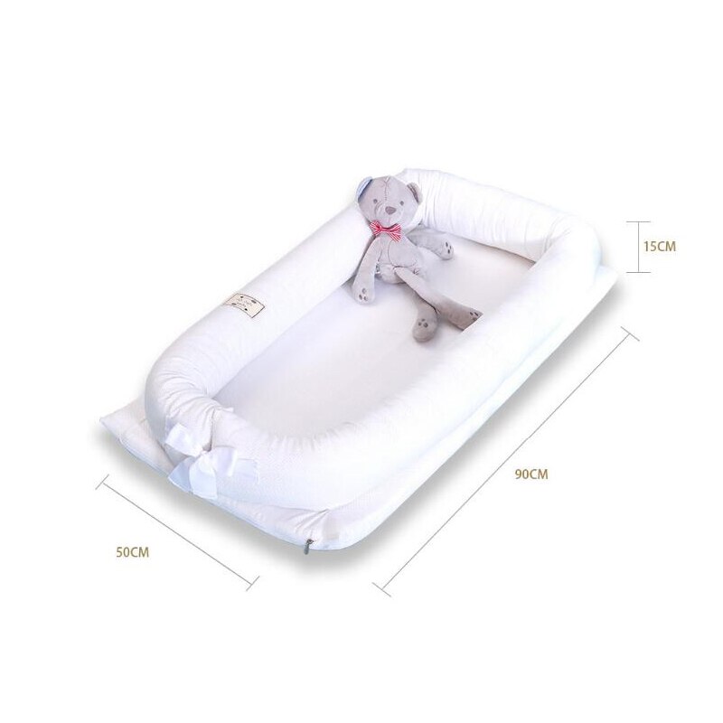 Nyfødt barneseng bærbar krybbe rede barneseng bomuld moses kurveseng anti-rollover beskyttelsespude yhm 008